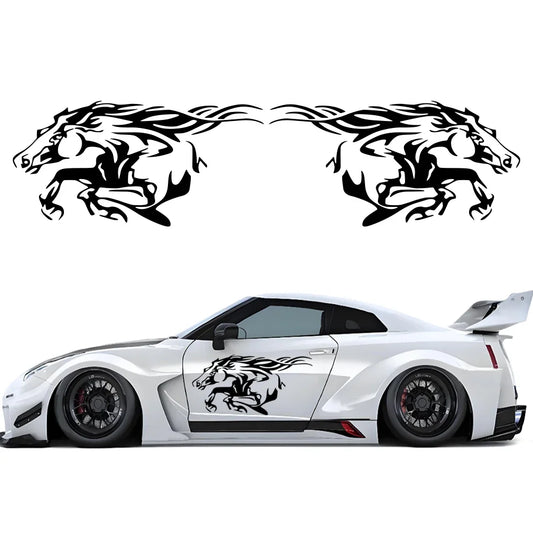 2PCS Running Horse Sticker Body Side Vinyl Decals Trucks