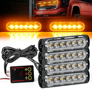 Amber Grille Strobe Flash Emergency Signal Vehicles Grid White