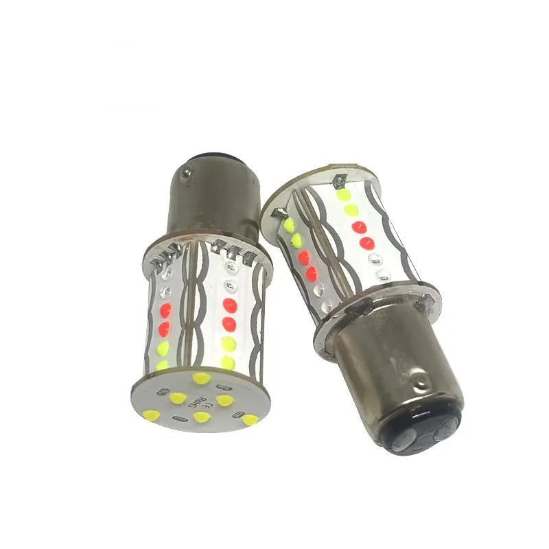 2PCS Strobe Flash RGB 1157 bay15d Cob 30chips Brake