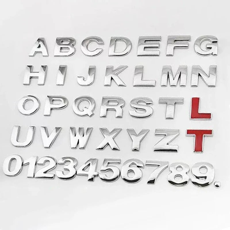 For Toyota Hyundai 3D Metal 45MM 25MM Letters Alphabet Emblem