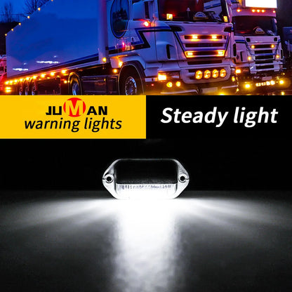 2PCS 6LED License Plate 12-24v Side Marker 6500K White