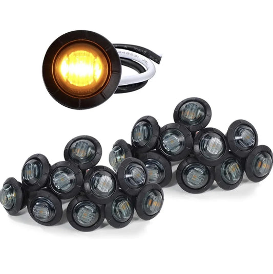 Inch 3LED Blackened Small Round Mount Rear Side Marker
