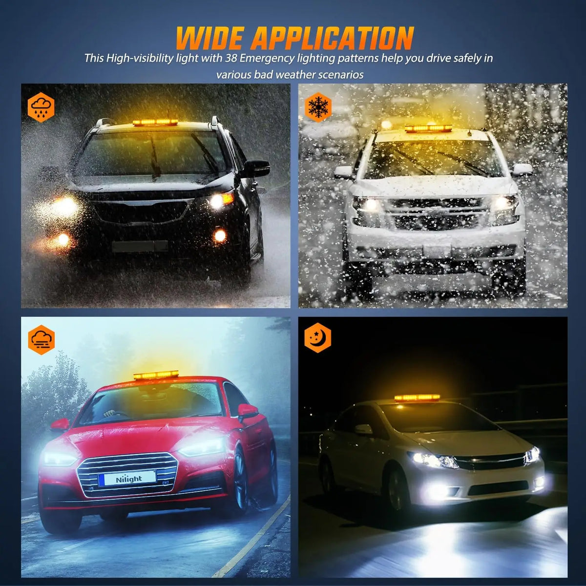 12V 24V Roof Strobe Emergency Warning Safety Truck Ambulance