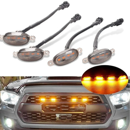 For Jeep Off Road Trunk In Front Grille Marker Smoked Amber