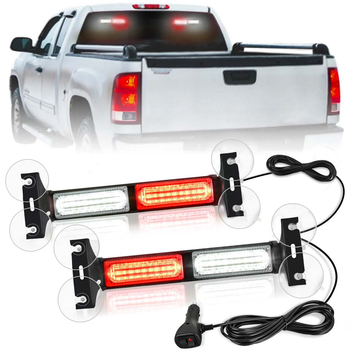 For Construction Tow 2PCS Nilight Strobe bar.front Rear