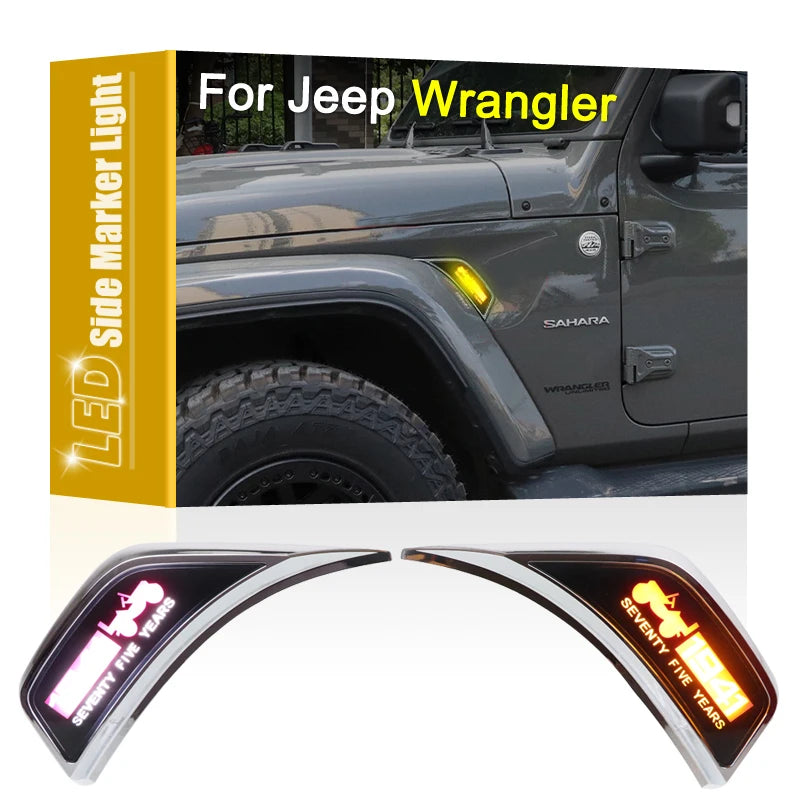 For Jeep Wrangler Jl 2018-2021 2PCS Side Fender Marker Assembly