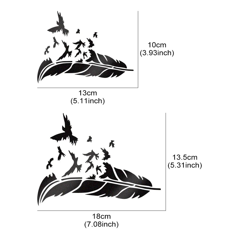 Creative Feather Eagle Sticker Reflective Vinyl Decor Decals