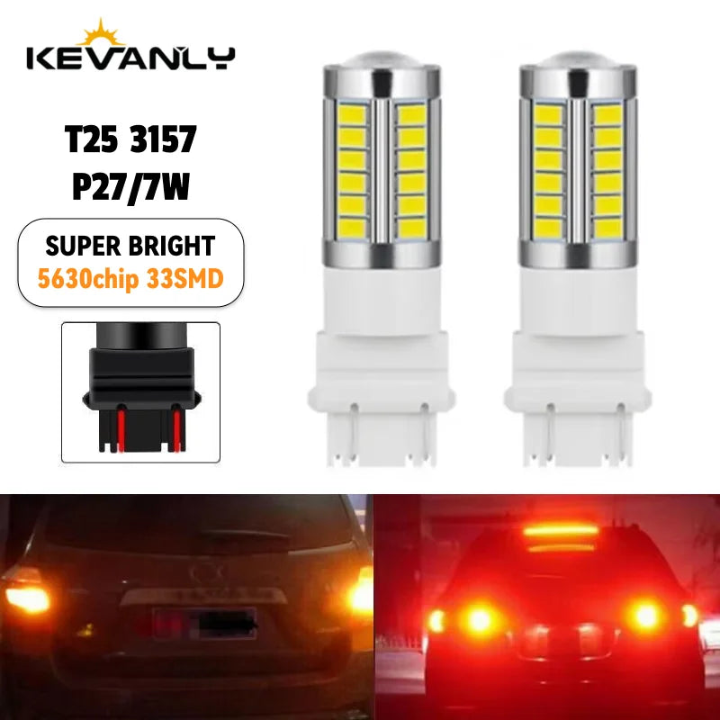 2PCS T25 3157 Brake P27 7W S25 Tailight Stop