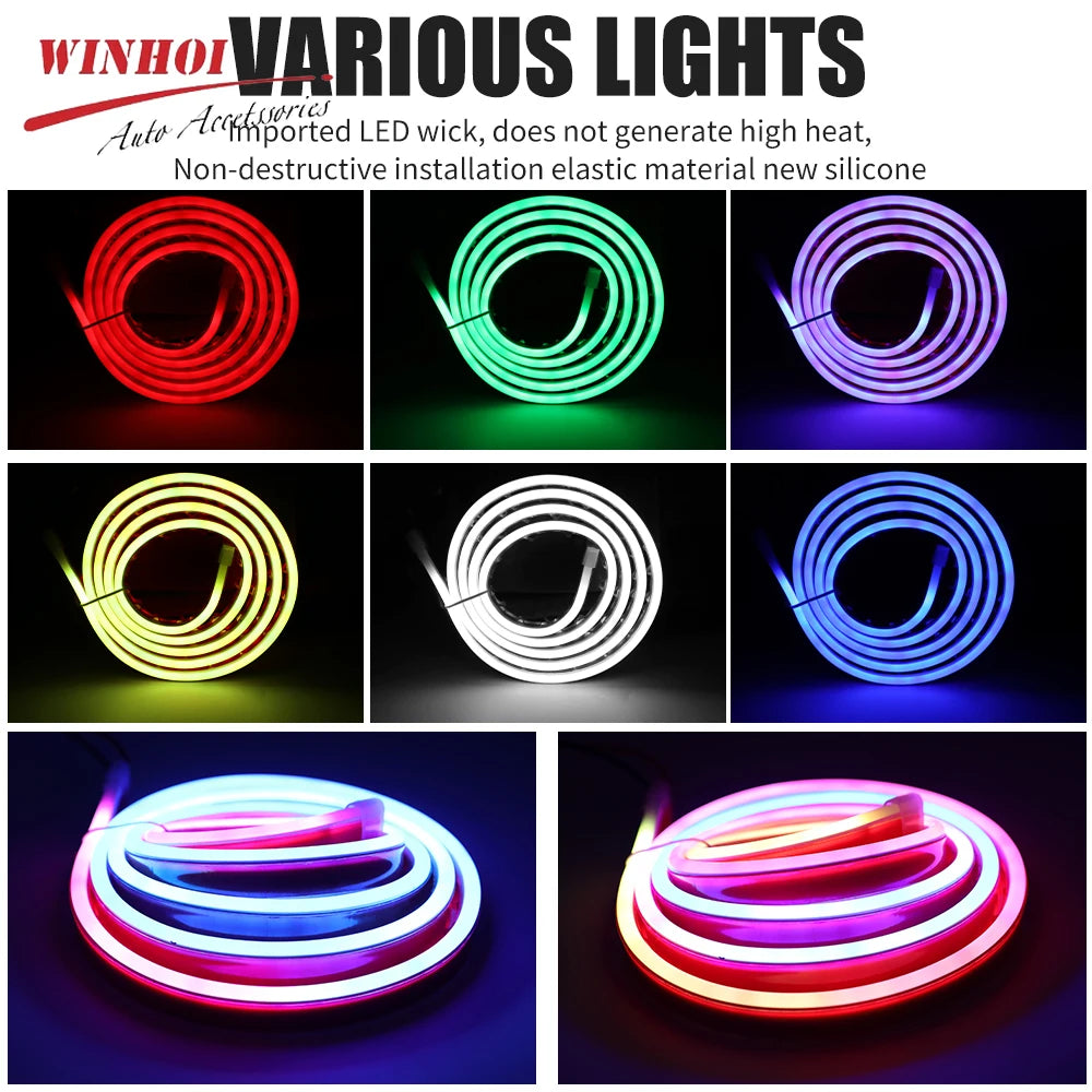 Dynamic Scan RGB Hood Strip Daytime Running Drl Flexible