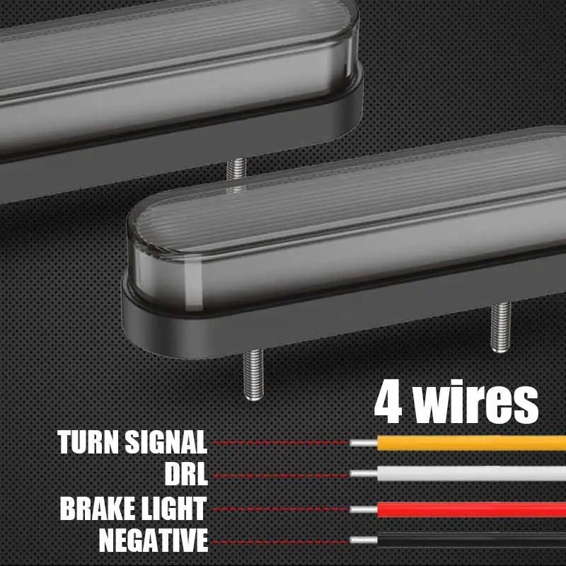 For Motorcycle Utv 4X4 24V 12V Van Truck 34LED Turn Signals Rear