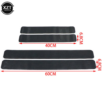 3D Carbon Fiber Sticker Paste Protector Strip Door Sill