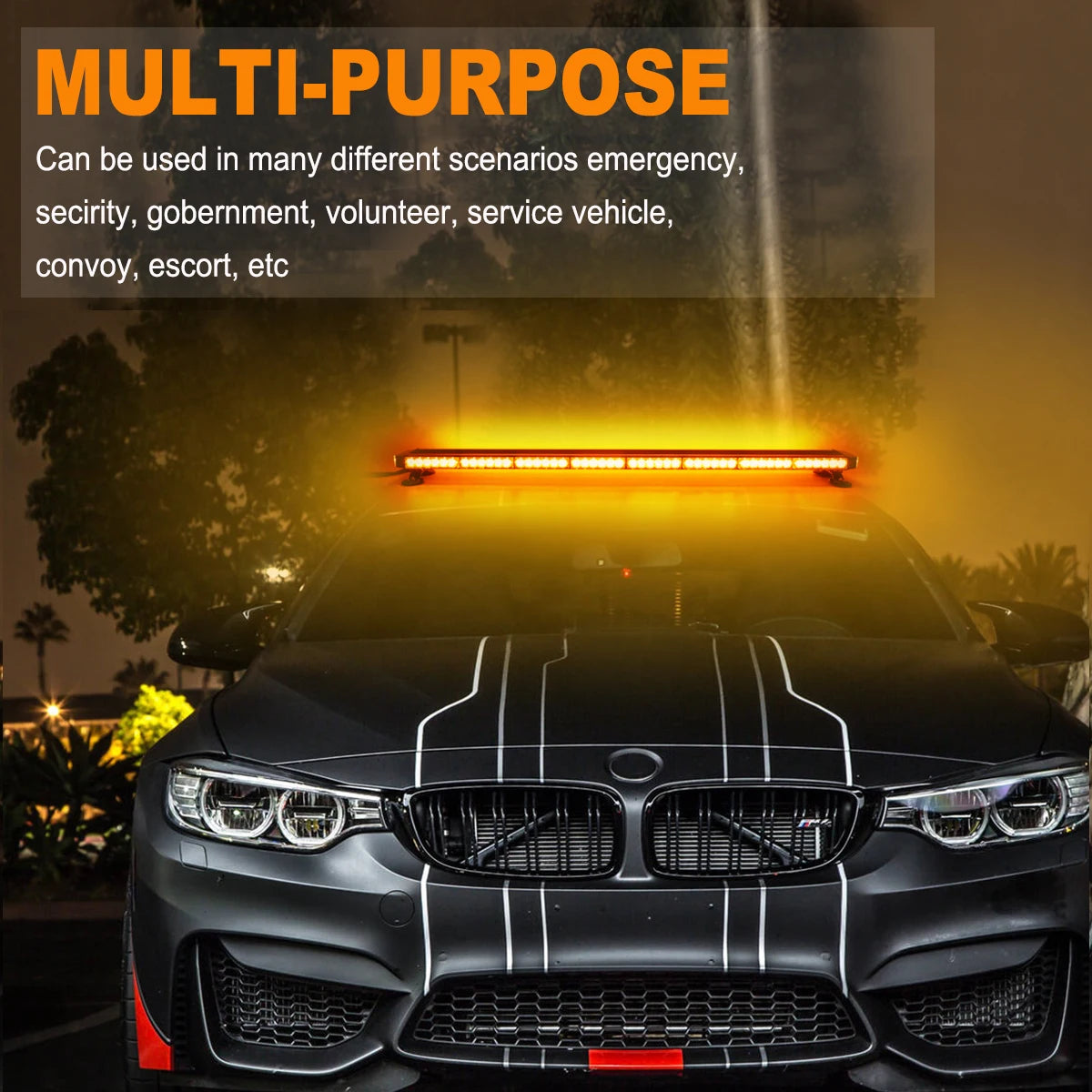 For Tow Amber White Strobe Warning Bar Truck Orange Beacon
