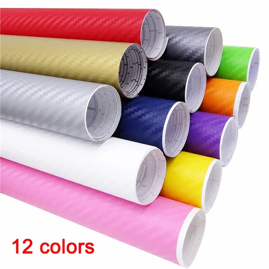 127cmx10cm Sticker 3D Carbon Fiber Vinyl Wrap Sheet Roll