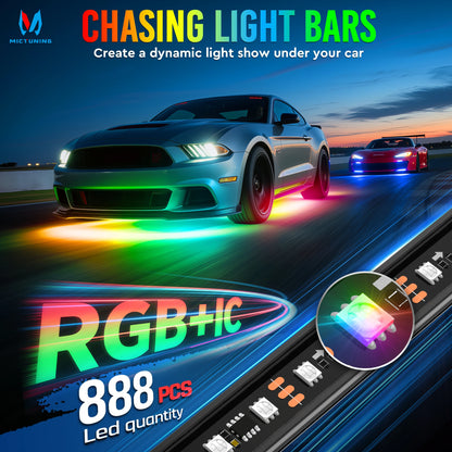 Mictuning U8 Underglow Bar Kit Rgbic RGB Strips Aluminum