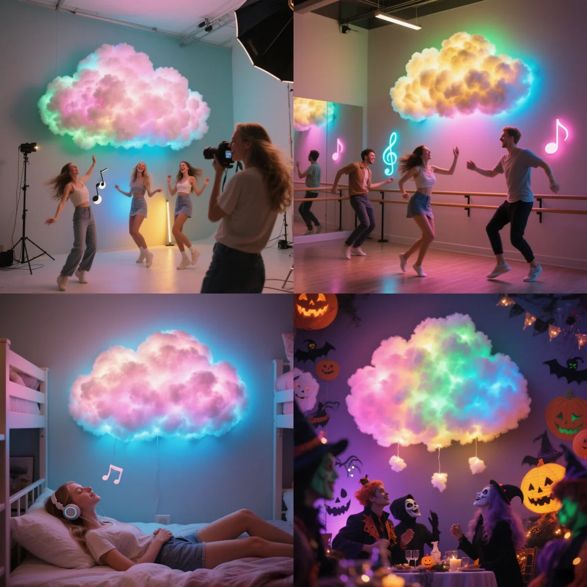 For Game Room 3D Thunder Cloud Night Music Sync Mode RGB Strip