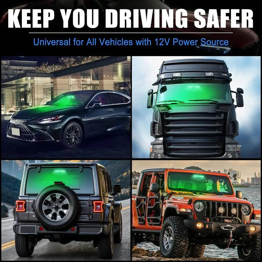 Nilight Bright Strobe Windshield Warning Flash Suction Cups