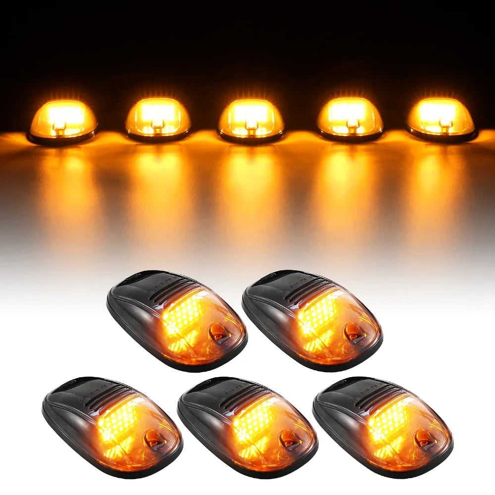 For Dodge Ram Pickup 5PCS Set Amber White 24 Cab Roof Running
