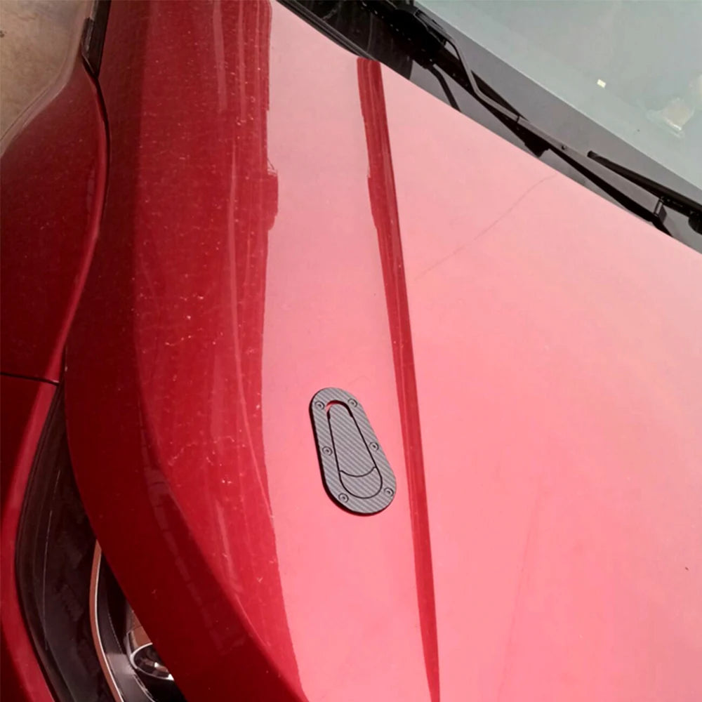For Hood Lock Racing Bonnet Decorative r-ep Carbon Fiber Sticker