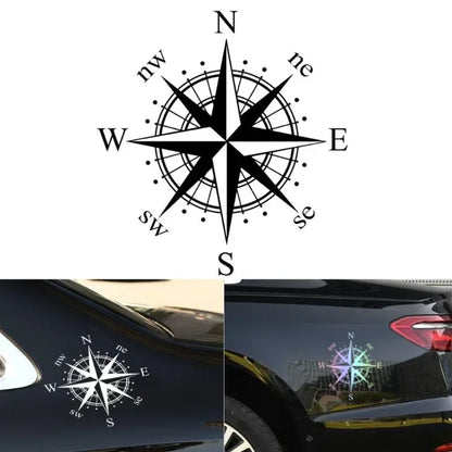 1PCS Sticker Compass Reflective Door Rear Window Fuel Tank