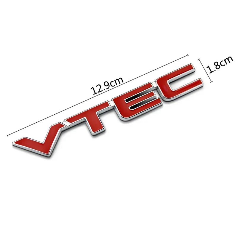 For Honda Civic Accord Odyssey Spirior 3D Red Vtec Logo Metal