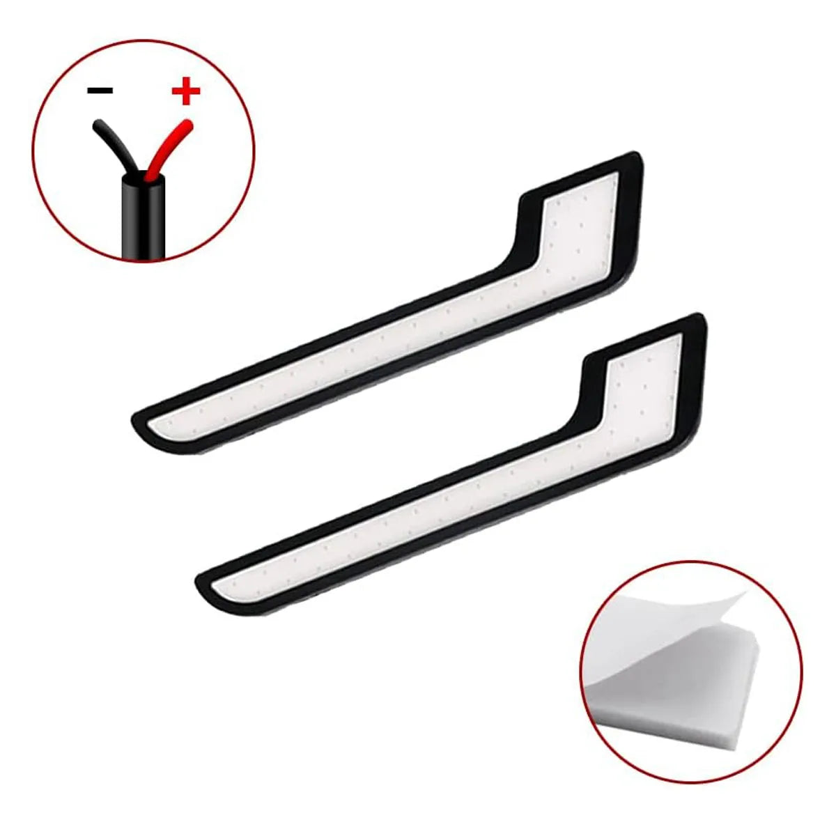 4PCS Daytime Running Blue l-shape Strips 12V Drl Bar