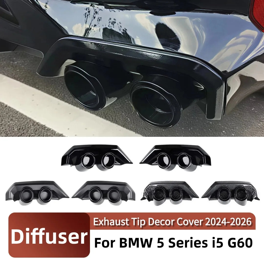 For BMW 5 Series I5 G60 2PCS Rear Lip Diffuser Exhaust Tip Decor