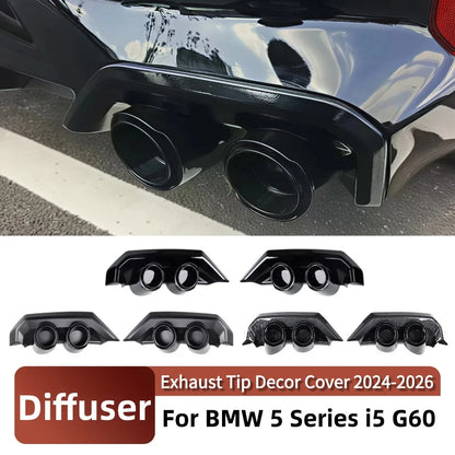 For BMW 5 Series I5 G60 2PCS Rear Lip Diffuser Exhaust Tip Decor