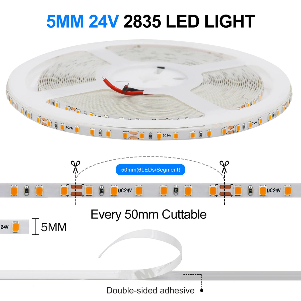 dc12v 24V Strip 2835 120leds M Flexible Tape 5MM