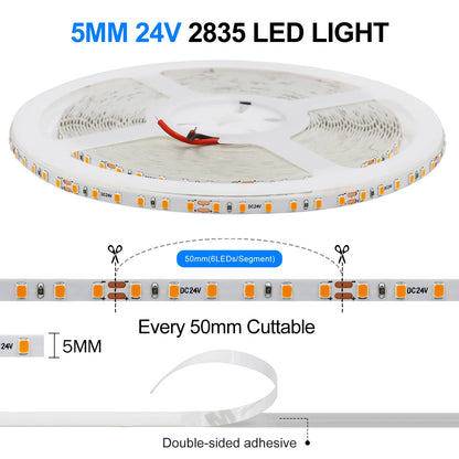 dc12v 24V Strip 2835 120leds M Flexible Tape 5MM