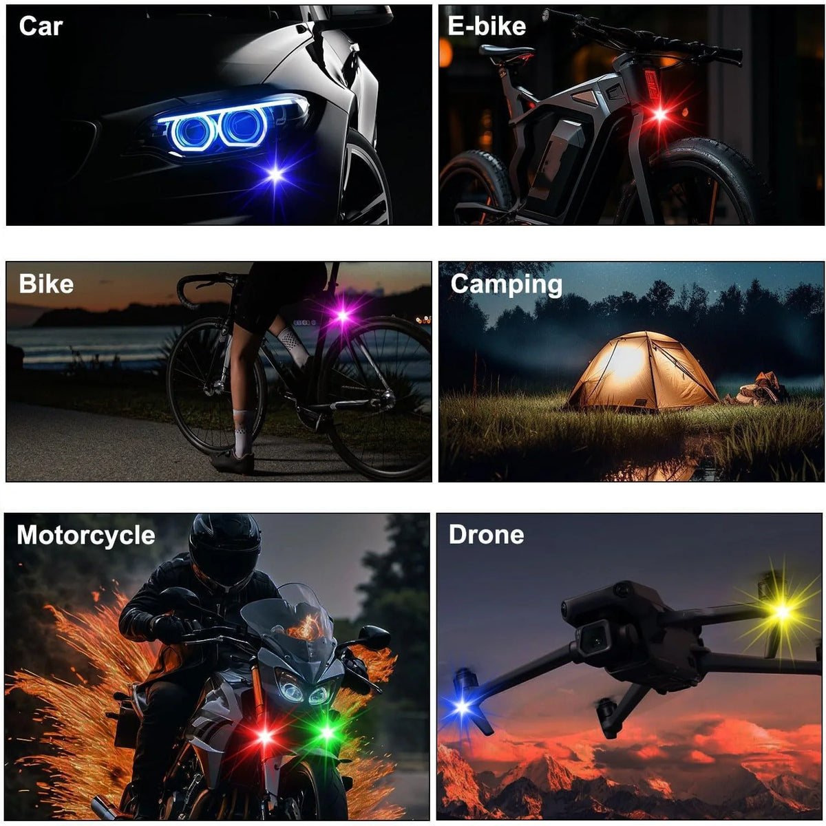 Pieces Motorcycle Strobe Flash Position Wireless Remote Warning