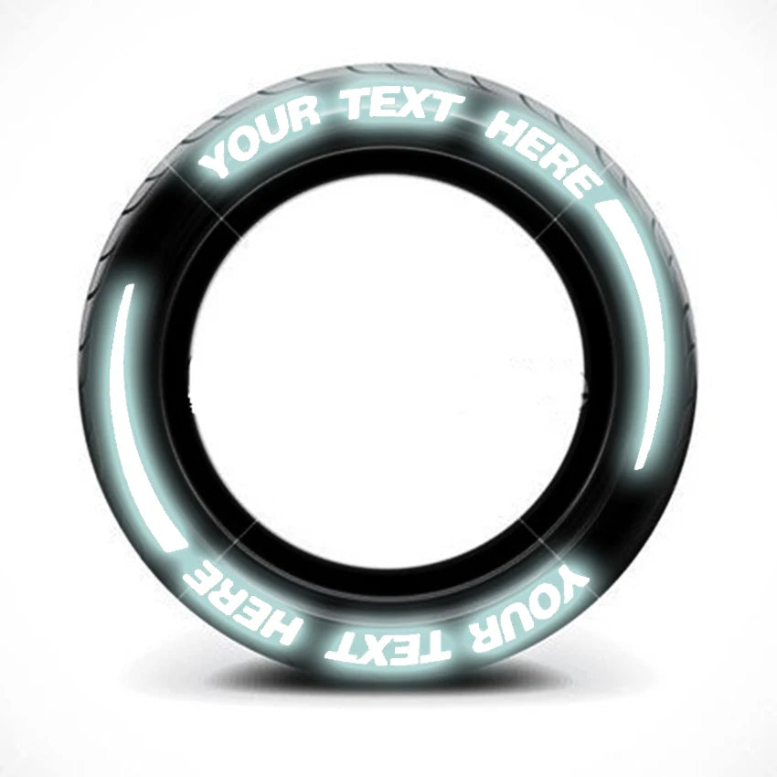 Reflective Tire Lettering Sticker Custom Text Personalized Words