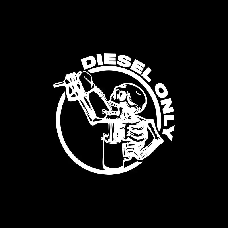 Diesel Only Skull Sticker Fuel Tank Cap Roundness Outdoor