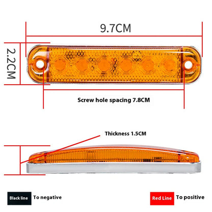 2PCS 12V 24V 6LED Strobe Warning Signal Front Rear