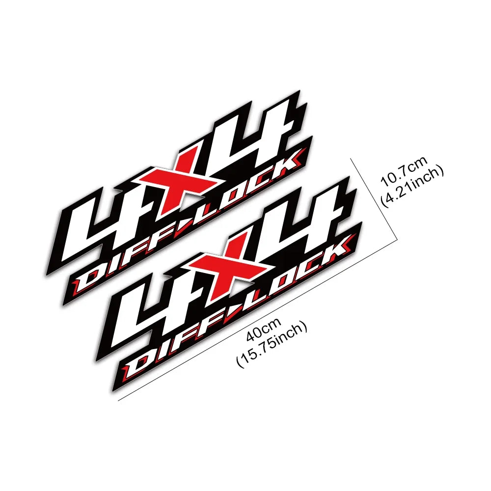For D Max F-150 Hilux Ram 2PCS 4X4 Diff Lock Stickers Pickup