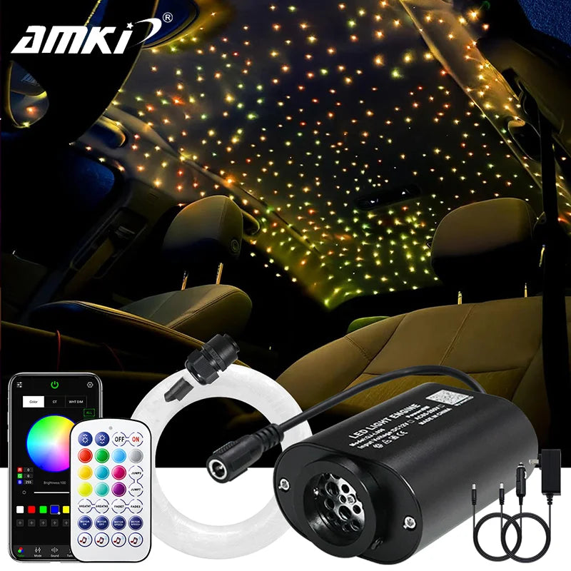 6W MINI Twinkle Fiber Optic Starlight Headliner Kit Music