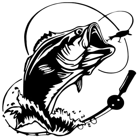 Sticker Bass Fishing Fish Ocean Sea Truck Window Motorcycle