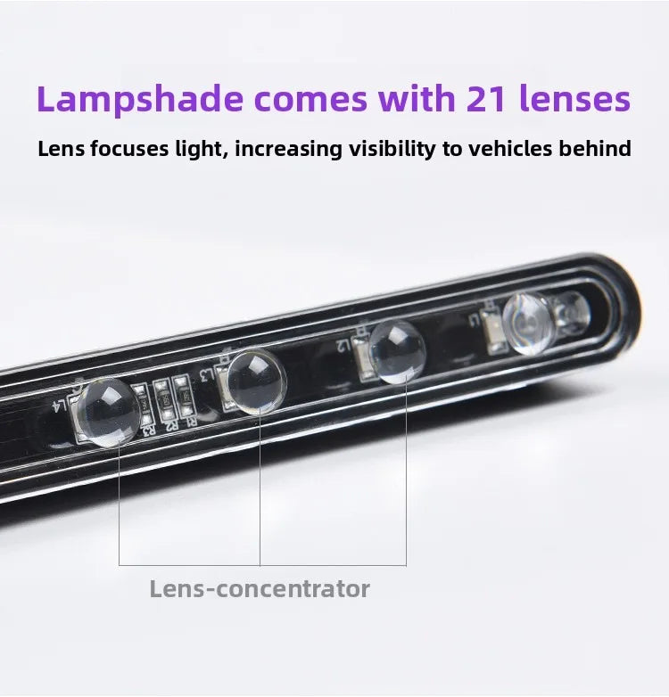 For Auto Solar Strobe Emergency Windshield Flash Warning RGB