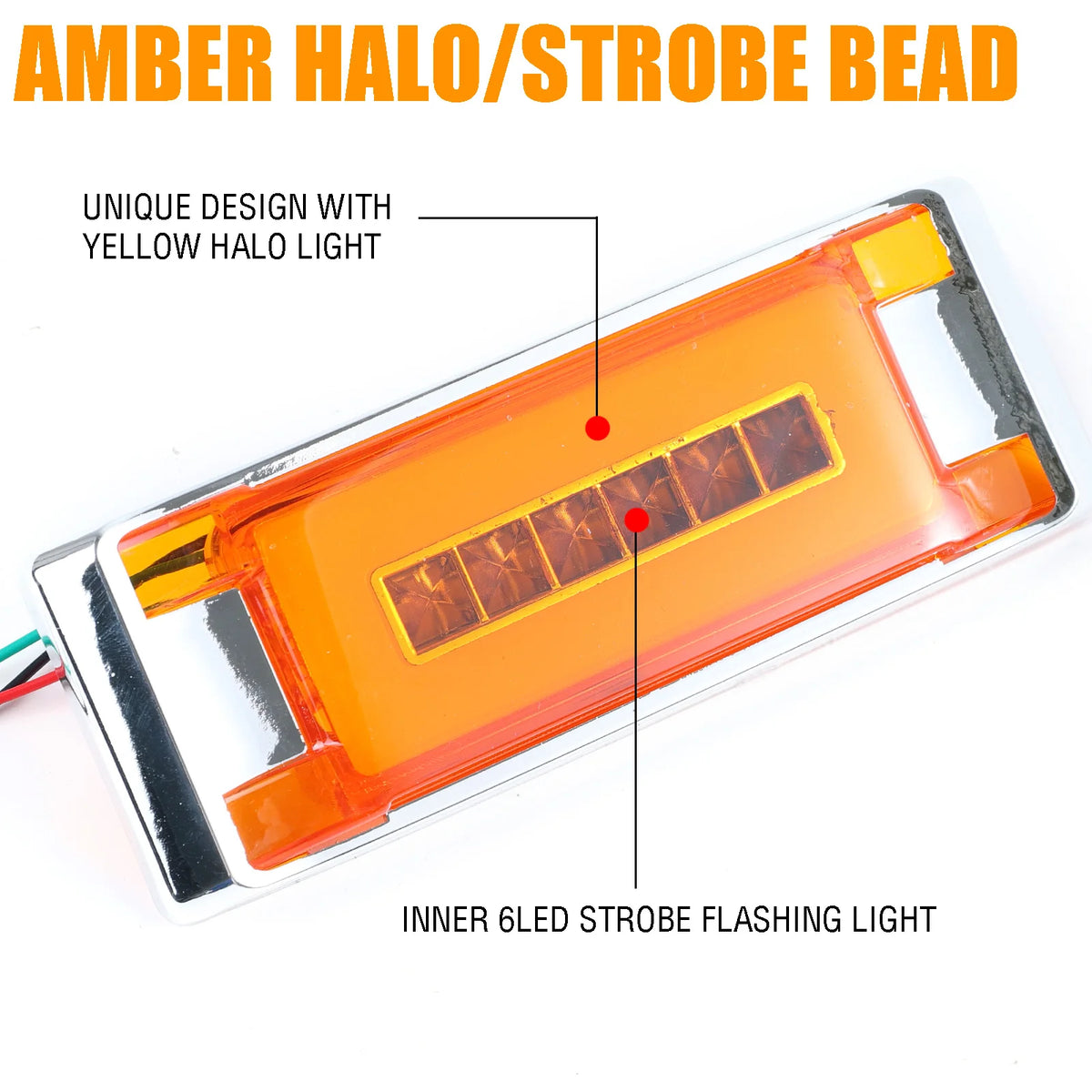 Yellow Square Side Marker Clearance Halo Ring 12V 24V