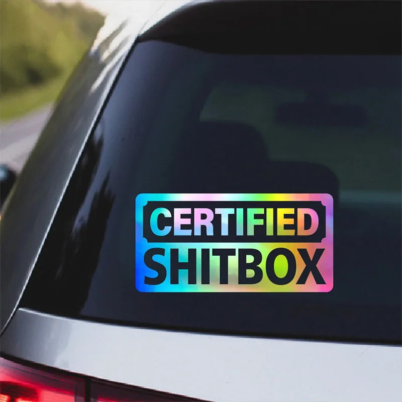For Old Beater 2-pack Certified Shitbox Vinyl Decal 15x7.5cm