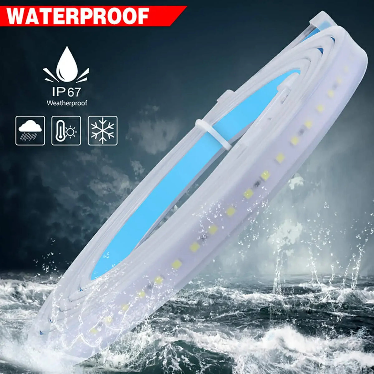 1PCS Door Opening Warning Waterproof 12V Flow Strobe Safety