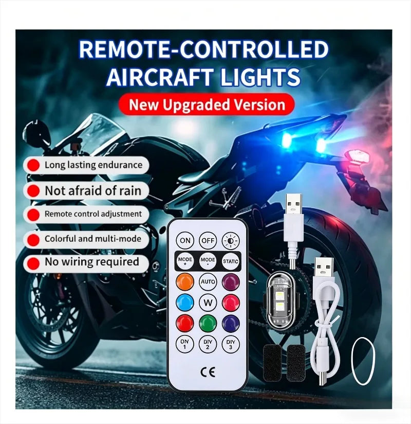 Aircraft Wireless Remote Control Colorful Motorcycle Flash Pilot