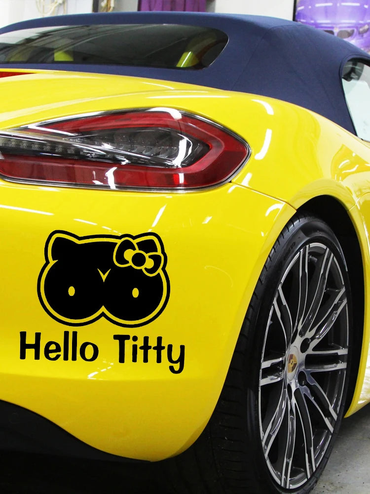 Funny Hello Titty Neko Sticker Creative Automobile Motorcycle