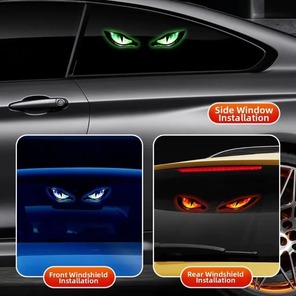 Solar Power Demon Eye Cool Flashing Warning Dynamic Safety