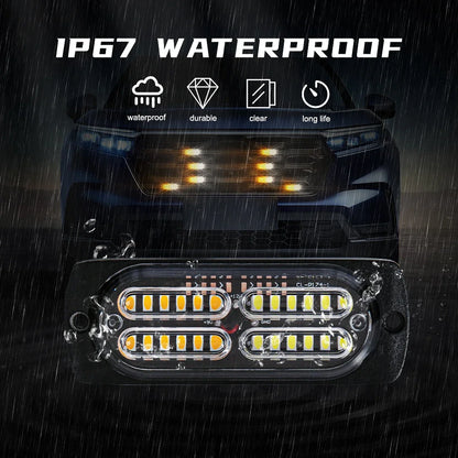 8PCS Bright Strobe Front Grill Warning Controller Fit Firefighter