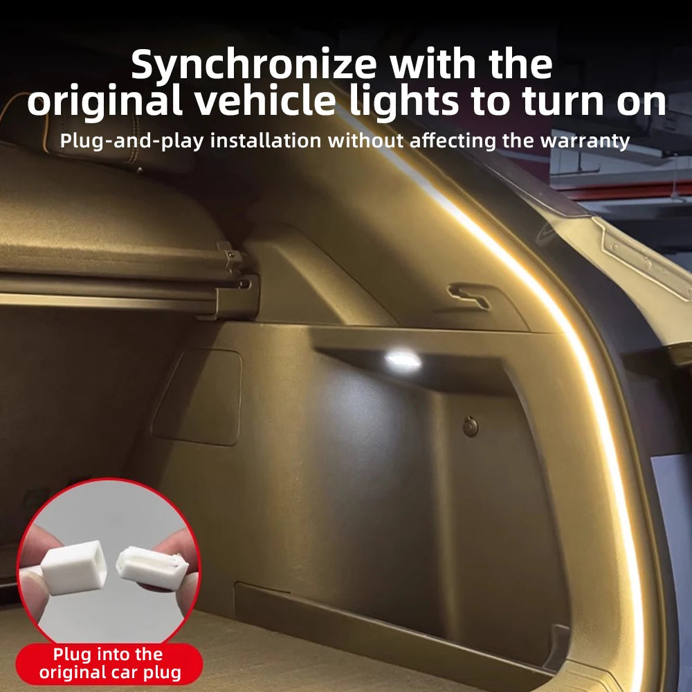 For BYD ATTO2 Dolphin King M6 Sea Lion 05/07 Tang Yuan Plus LED Trunk Light Strip 12V Ambient Lighting Back Door Lamp Tr