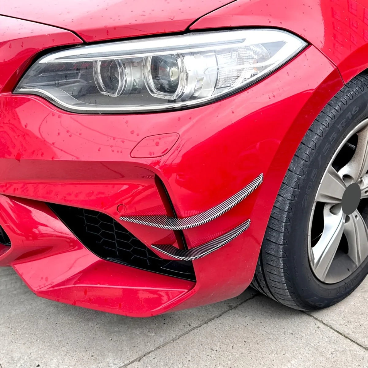 For BMW 2 Series M2 F87 4PCS Front Bumper Side Vent Splitter