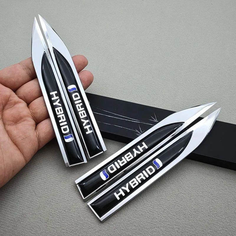 For Compatible 2PCS 3D Metal Blade Hybrid Logo Emblem Badge