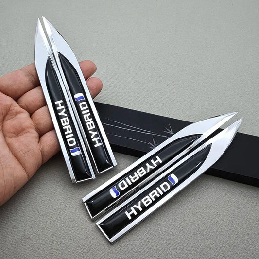 For Compatible 2PCS 3D Metal Blade Hybrid Logo Emblem Badge