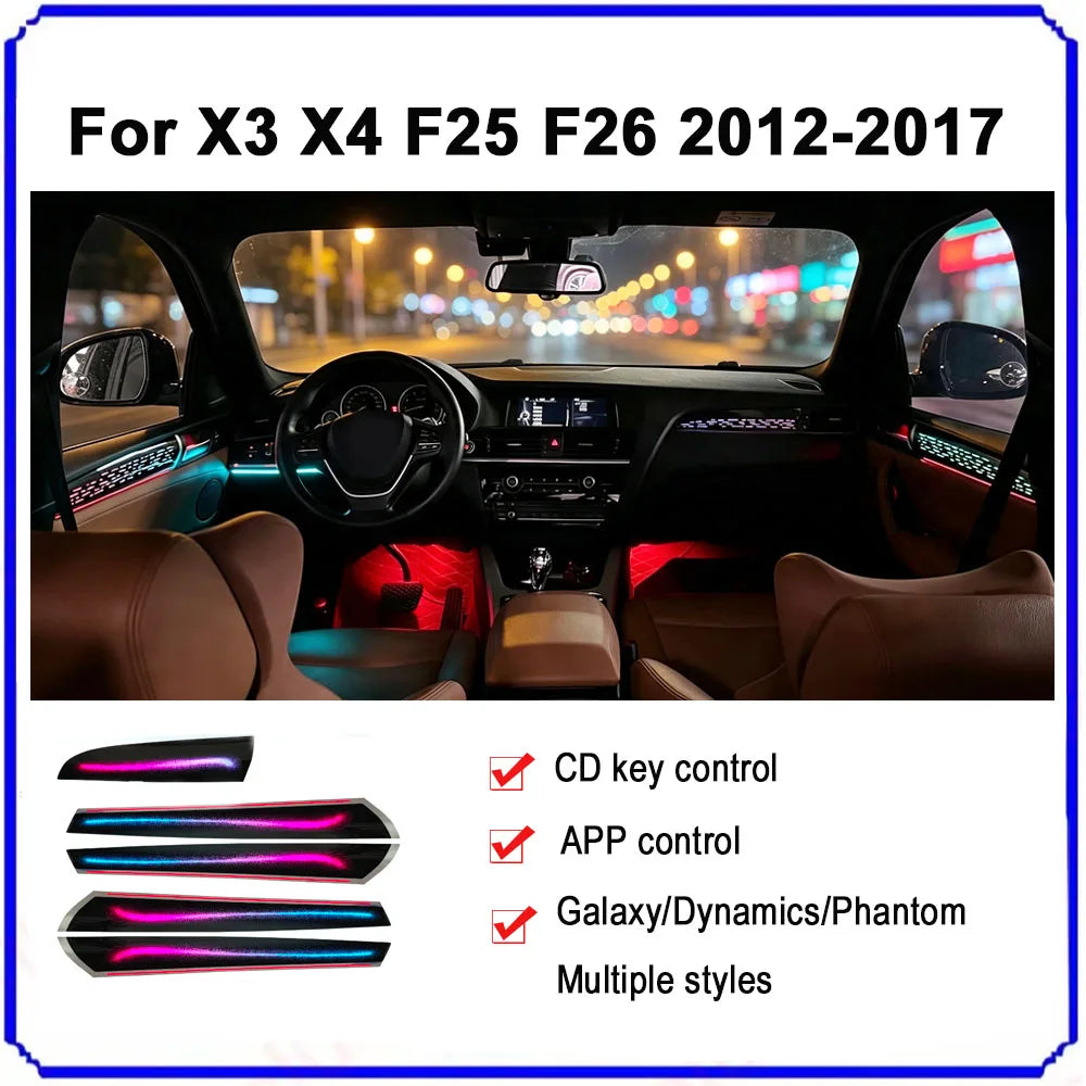For BMW X3 X4 F25 F26 Gialulimn Ambient 2012-2017 Interior Trim