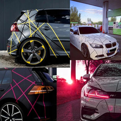 Gold Silver Geometric Line Sticker Thin Stripes Livery Decal